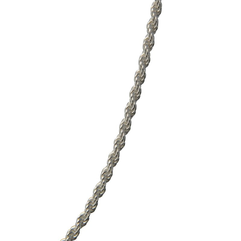 Sterling Silver Rope Chain Necklace - 20 Inch Italy Crafted Jewelry