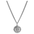 Sterling Silver St. Christopher Necklace with 24-Inch Stainless Steel Chain