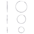 Sterling Silver Endless Hoop Earrings Set - 17mm, 24mm, 30mm Jewelry