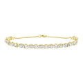 Women’s 14K Gold Plated Sterling Silver Marquise and Pear Diamond Bracelet 7.25"
