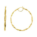 14K Gold Plated Sterling Silver Hoop Earrings with Twist Design - Adults