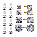 4-Pair Women's Simulated Diamond Earring Set in 14K Gold Plated Sterling Silver