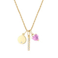Simulated Diamond Necklace in 14K Gold Plated Sterling Silver - Women's Jewelry
