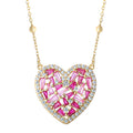 Sterling Silver Heart Pendant Necklace 14k Gold Plated 18 Inch Chain