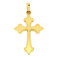 14K Gold Religious Cross Pendant - Fancy Edges, Fine Jewelry