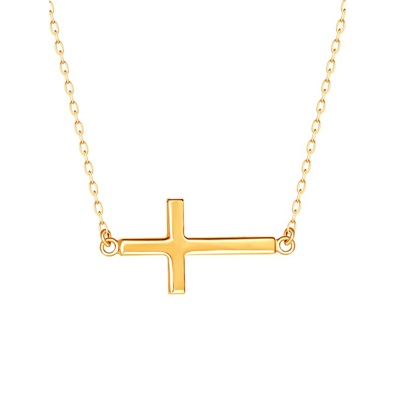 Sterling Silver Gold Plated Cross Pendant Necklace for Women