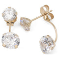 Women's 10kt Gold Cubic Zirconia Front Back Illusion Earrings - Elegant Gift