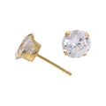 Women's 10kt Yellow Gold 5mm Cubic Zirconia Stud Earrings - Hypoallergenic