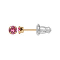 Girls 14K Gold October Birthstone Crystal Stud Earrings - Jewelry Gift