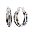 Sterling Silver Black Ombre Crystal Hoop Earrings - Women's Jewelry