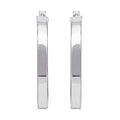 Sterling Silver Rectangular Hoop Earrings for Women - Modern Minimalist Jewelry