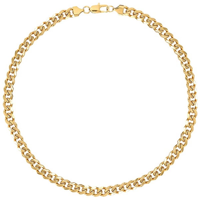 Men's 20-Inch Gold Plated Stainless Steel Curb Chain Necklace