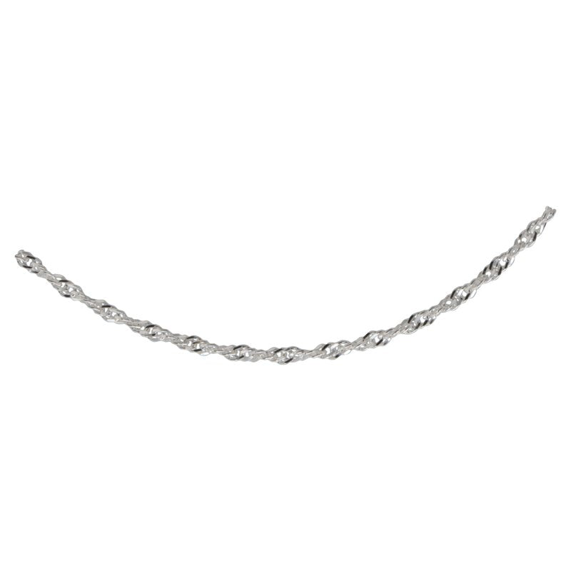 Sterling Silver Singapore Chain Necklace 20 Inch Made in Italy