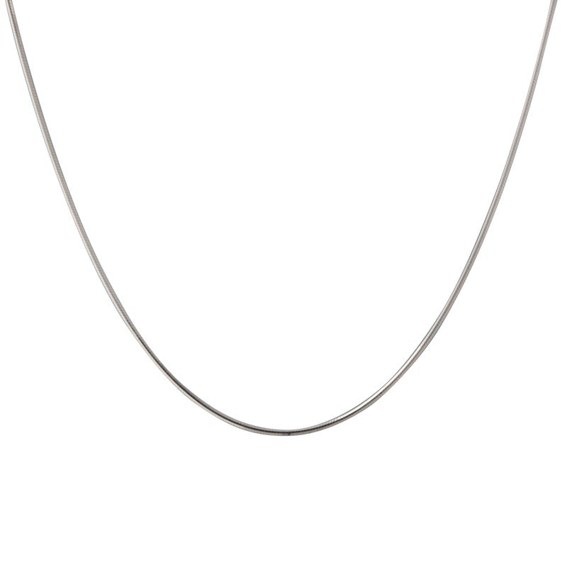 Sterling Silver 1mm Round Snake Chain Necklace - 16 Inch Made in Italy