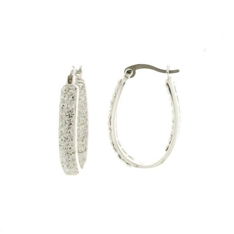 Sterling Silver Crystal Hoop Earrings for Women - Light & Elegant Jewelry