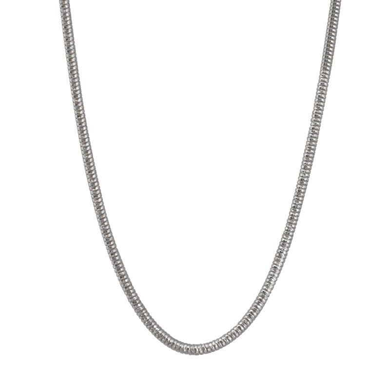 Sterling Silver Snake Necklace 20 Inch Pavè Pendant Jewelry