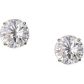 Women's 10K Gold CZ Stud Earrings - 8mm White Cubic Zirconia Jewelry