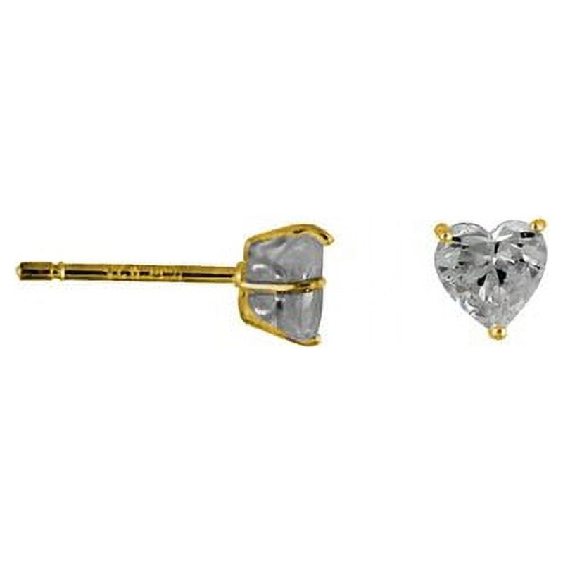 Women's Heart Stud Earrings 10kt Gold CZ Jewelry Gift for Women