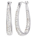 Sterling Silver Crystal Hoop Earrings for Women - Hypoallergenic Jewelry