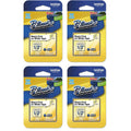 Brother Laminated P-Touch Label Maker Tape 1/2 Inch Black on White, 4 Pack
