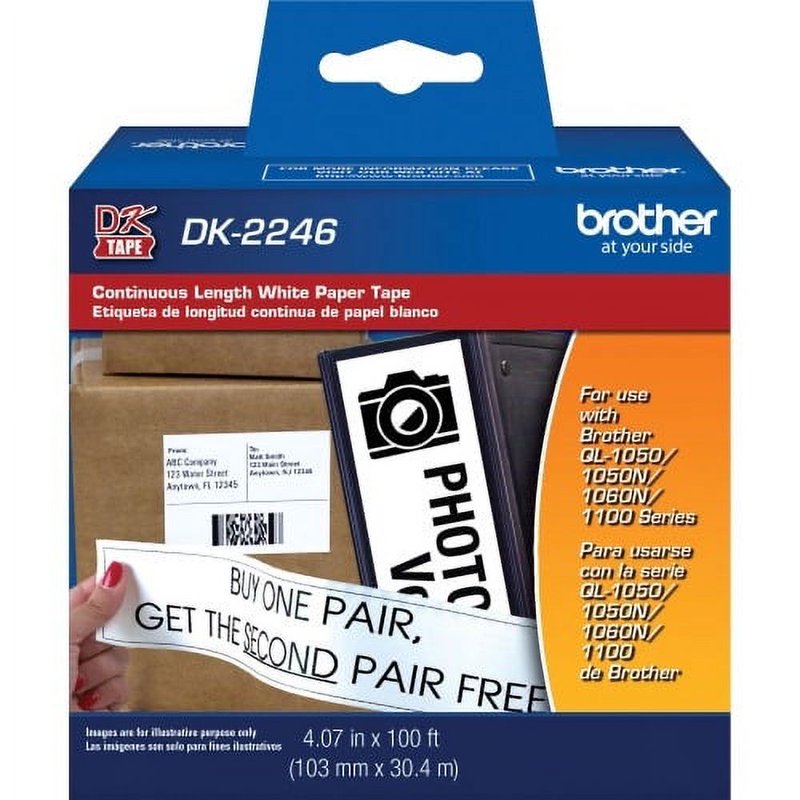 Continuous Length White Paper Tape for Brother Label Printers - 103mm x 30.4m