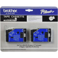 Brother Black-On-White Label Tape 0.5 Inch x 25 Feet Pack of 2