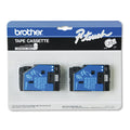 Brother P-Touch Label Tape Cartridges 1/2" Black on Clear 2-Pack