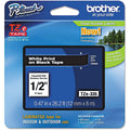Label Tape for Brother P-Touch - Laminated White on Black, 0.47" x 26.2 ft, Waterproof & Fade-Resistant