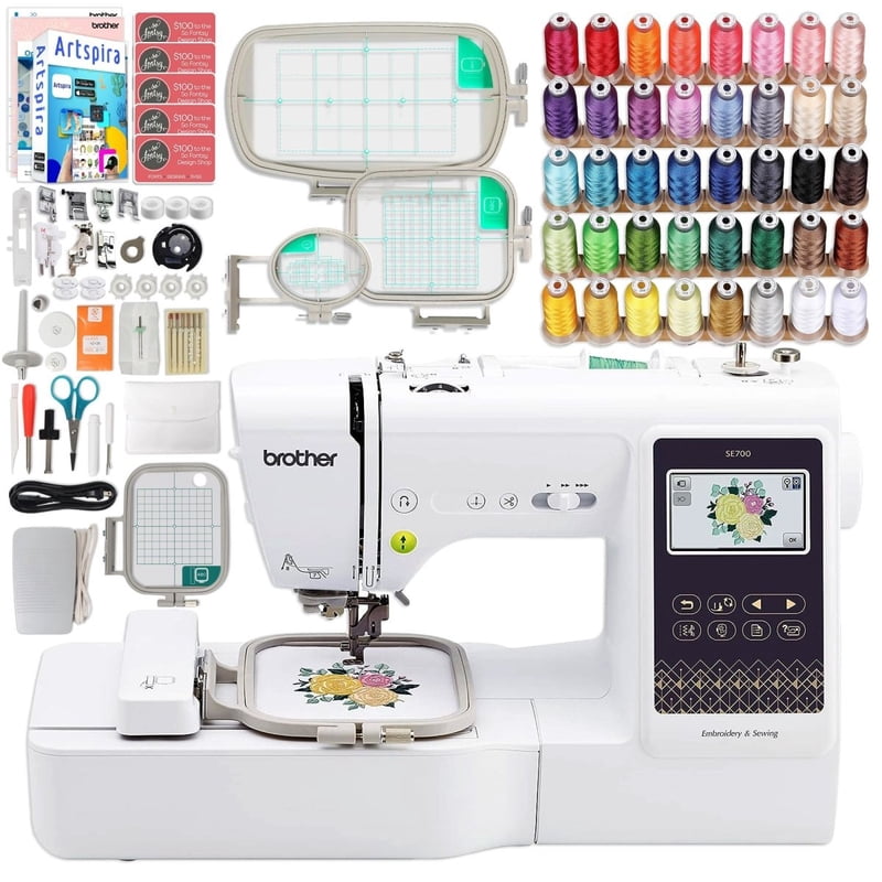 Brother SE700 Embroidery and Sewing Machine with Hoops & Thread Set
