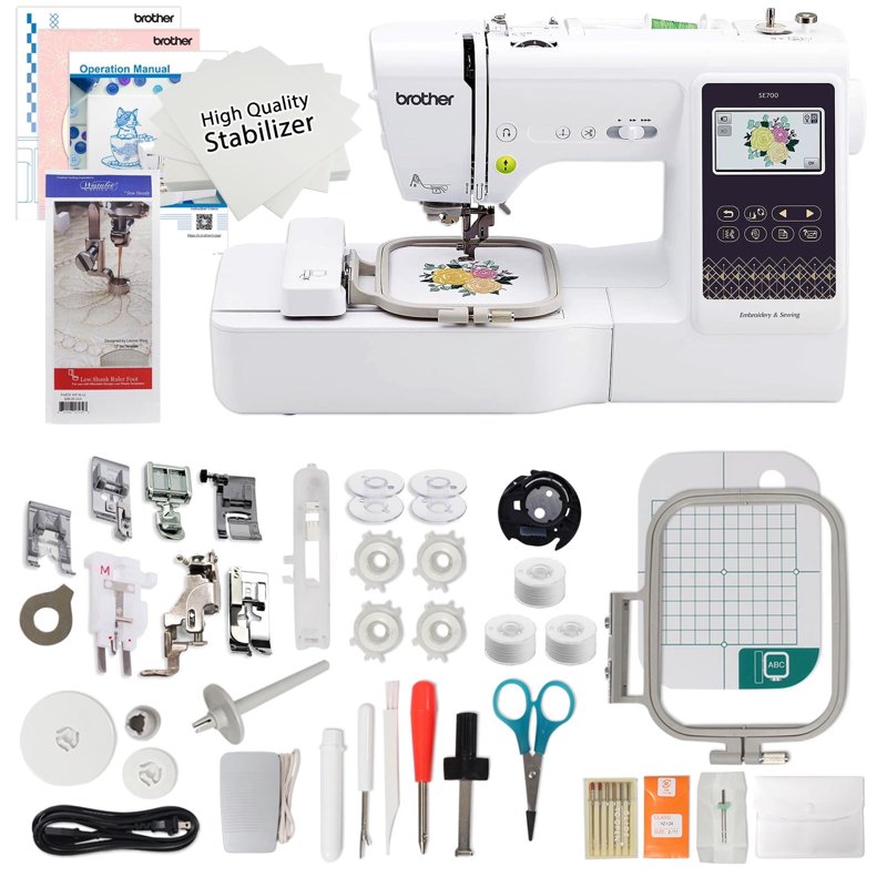 Brother SE700 Sewing and Embroidery Machine with Bonus Bundle - Computerized Quilting and Crafting