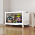 Large Stackable Storage Bins with Lid & Doors, 120QT Collapsible Closet Organizers