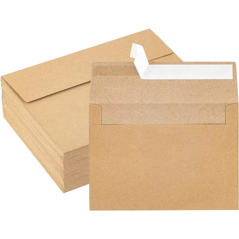 Brown Kraft Envelopes 5.25x7.25 Inches Self Seal Invitation Pack of 50