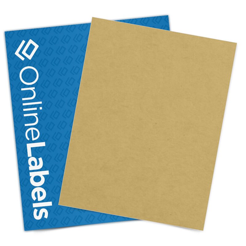 8.5 x 11 Inch Brown Kraft Labels - Inkjet & Laser Printer Compatible - 10 Sheets