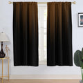 Dark Brown Gothic Ombre Window Curtain Set - Modern Abstract Mens Living Room Bedroom Drapes