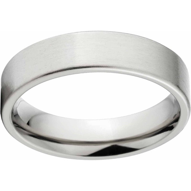Brushed Titanium Wedding Band with Comfort Fit - 5mm Unisex Ring