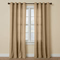 Poly Cotton Grommet Curtain Panel - Light-Filtering Window Drapes
