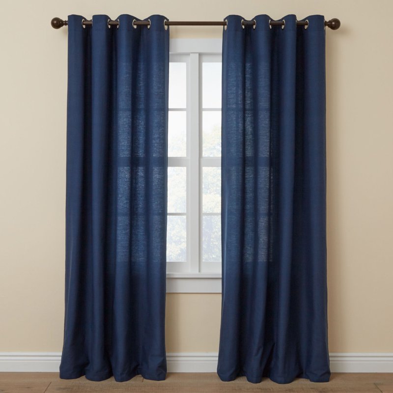 Poly Cotton Grommet Curtain Panel - Light-Filtering Window Treatment