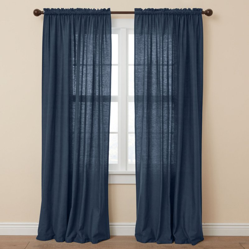 Poly Cotton Canvas Curtain Panel Light-Filtering Window Treatment