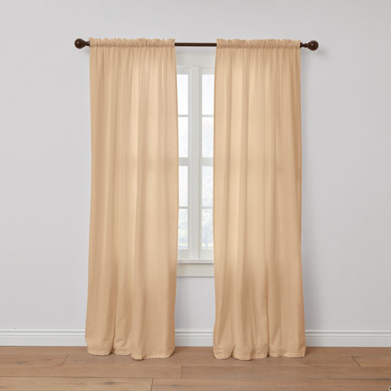 Poly Cotton Canvas Curtain Panel | Light-Filtering Window Treatment