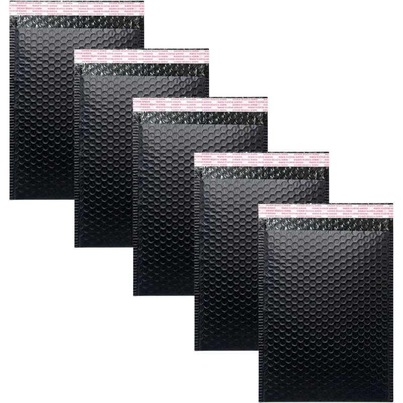 Small Black Bubble Mailers 5x7 Inch Pack of 50 Padded Shipping Envelopes