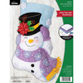 Christmas Felt Stocking Embroidery Kit with Snowman Design, 18 Inches