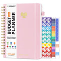 Monthly Budget Planner Notebook - Expense & Bill Organizer, 7x10 Pink
