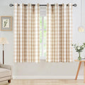 Buffalo Check Semi Sheer Curtain Panels Gingham Farmhouse Window Drapes 52x63