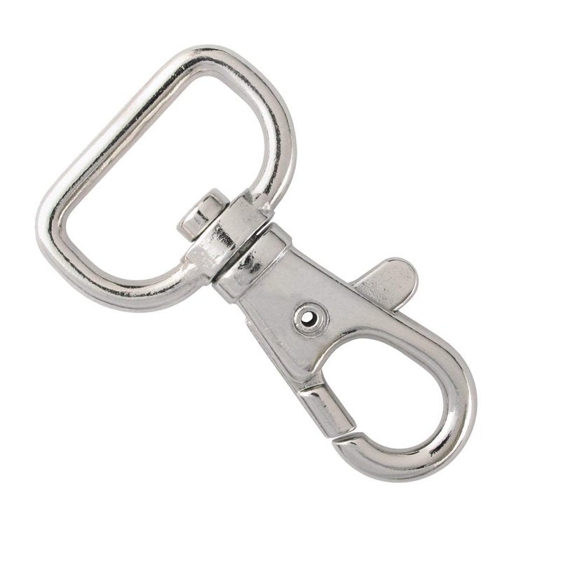 Bulk Metal Lobster Claw Clasps - 3/4 Inch Wide D-Ring Snap Hooks for DIY Crafts