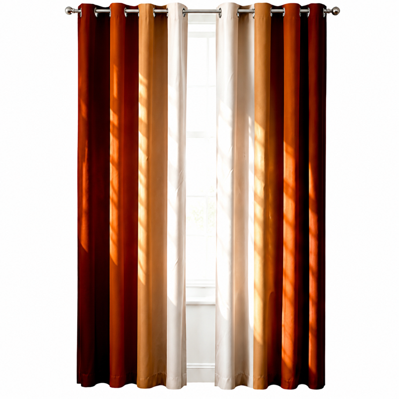 Burnt Orange Ombre Blackout Curtains - Room Darkening Grommet Drapes for Living Room & Bedroom, Pack of 2, Multiple Sizes