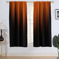 Burnt Orange Ombre Window Curtain Set - Modern Rust Abstract Fall Drape, 42x63 Inches
