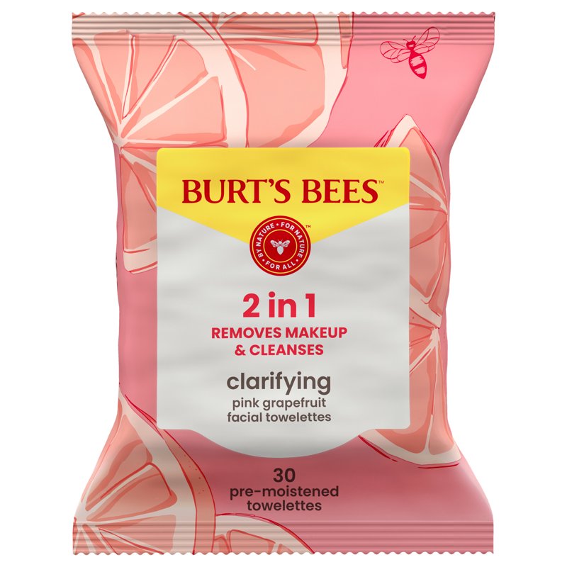 Pink Grapefruit Makeup Remover & Facial Cleansing Wipes - 30 Count