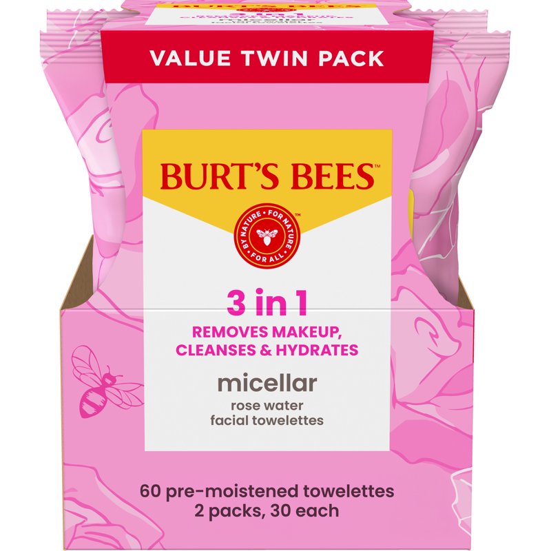 Micellar Rose Water Makeup Remover Wipes - 60 Count, 2-Pack