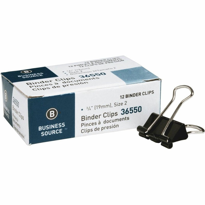 Fold-Back Binder Clips Black - Heavy-Duty Paper Clamps for Office & Classroom