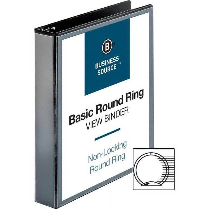 Round-Ring View Binder 1.5 Inch Capacity Black for Presentations